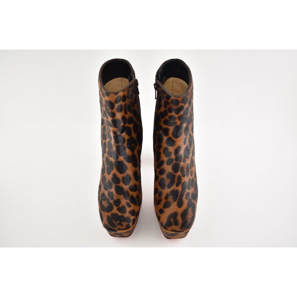 Christian Louboutin Protoboot 110 Black Leopard Platform Heel Bootie 35.5 - Picture 6 of 11